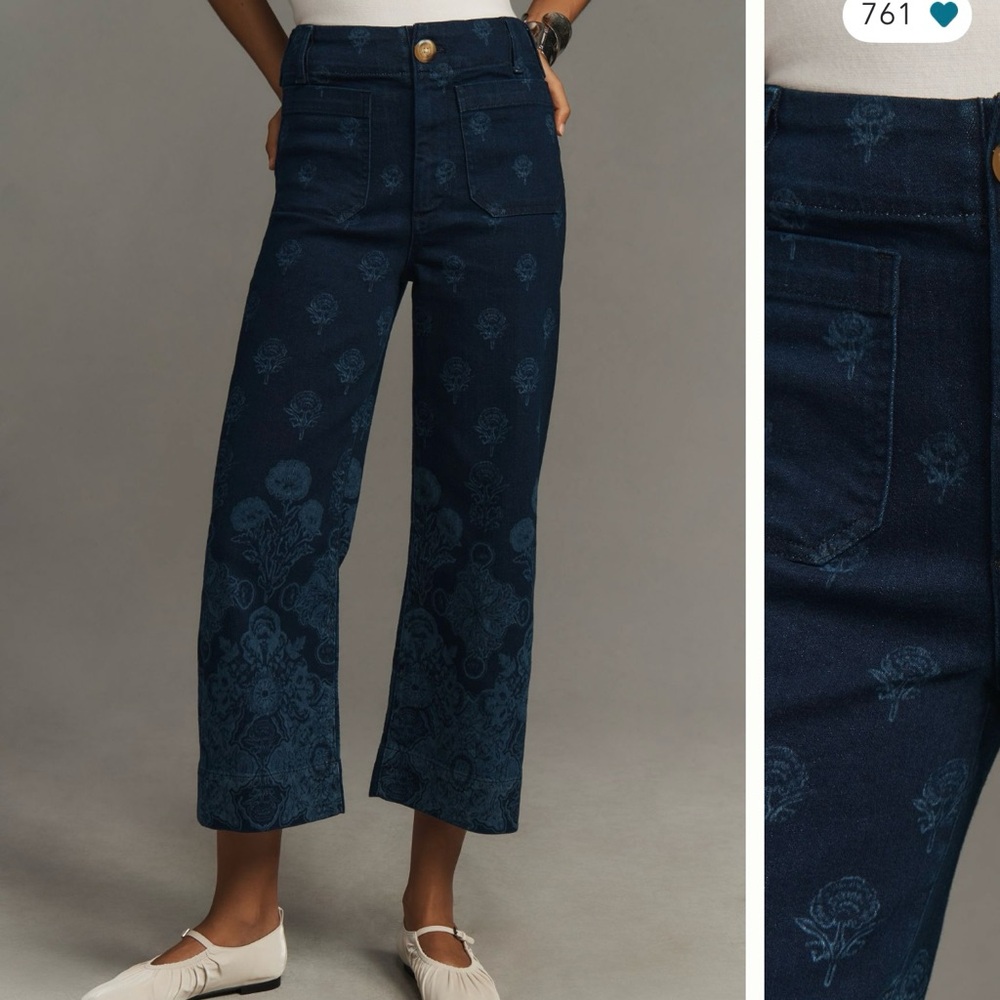 Women's Floral Jeans Maeve Anthropologie